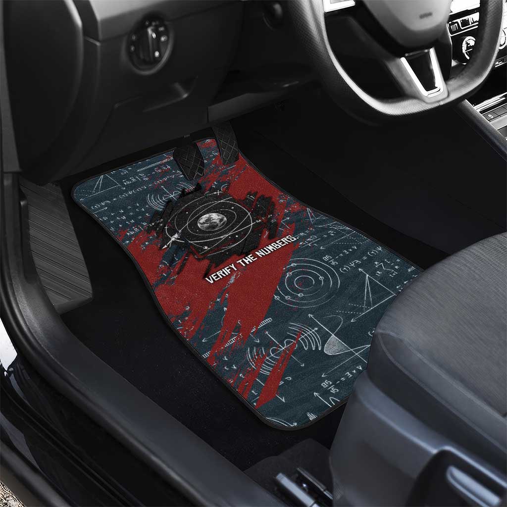 Katherine Johnson Car Mats with Chalkboard Math Scene, Verify the Numbers Quote and Space Orbit - African Pride