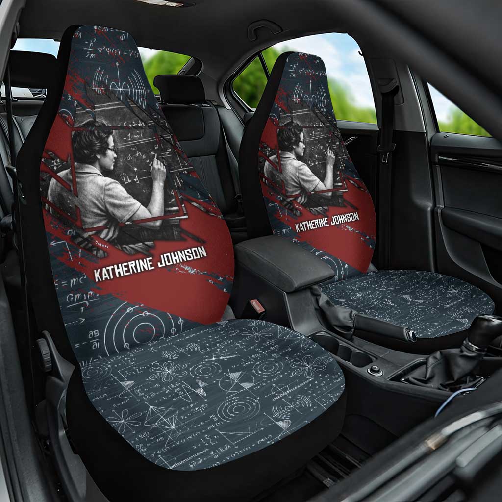 Katherine Johnson Car Seat Cover with Chalkboard Math Scene, Verify the Numbers Quote and Space Orbit - African Pride