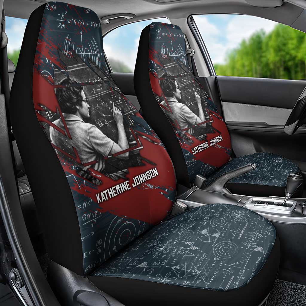 Katherine Johnson Car Seat Cover with Chalkboard Math Scene, Verify the Numbers Quote and Space Orbit - African Pride