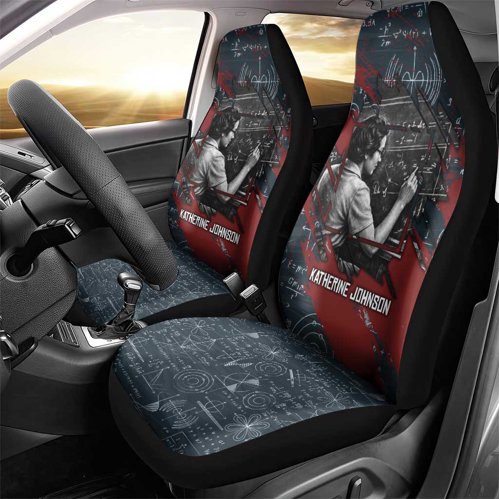 Katherine Johnson Car Seat Cover with Chalkboard Math Scene, Verify the Numbers Quote and Space Orbit - African Pride
