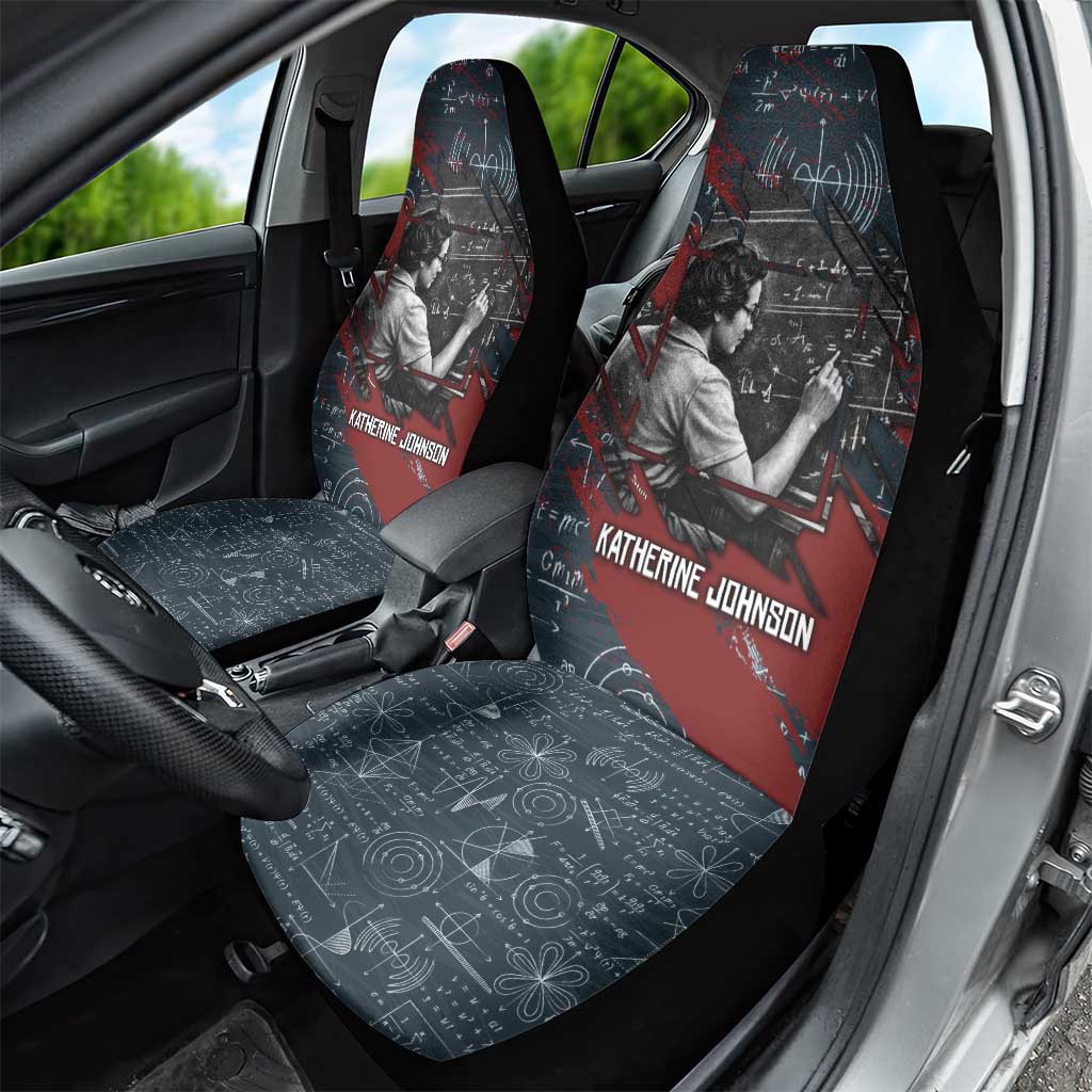 Katherine Johnson Car Seat Cover with Chalkboard Math Scene, Verify the Numbers Quote and Space Orbit - African Pride