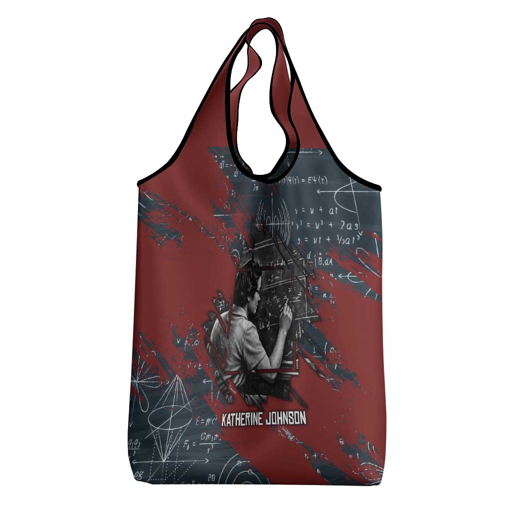 Katherine Johnson Grocery Bag with Chalkboard Math Scene, Verify the Numbers Quote and Space Orbit - African Pride