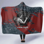 Katherine Johnson Hooded Blanket with Chalkboard Math Scene, Verify the Numbers Quote and Space Orbit - African Pride