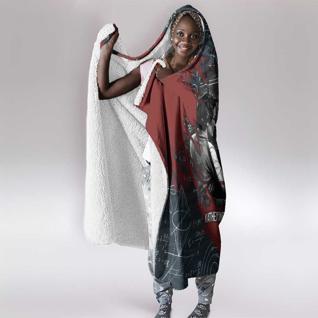 Katherine Johnson Hooded Blanket with Chalkboard Math Scene, Verify the Numbers Quote and Space Orbit - African Pride