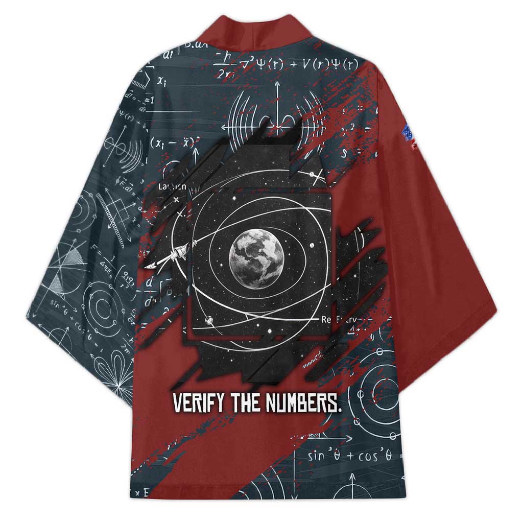 Katherine Johnson Kimono with Chalkboard Math Scene, Verify the Numbers Quote and Space Orbit - African Pride