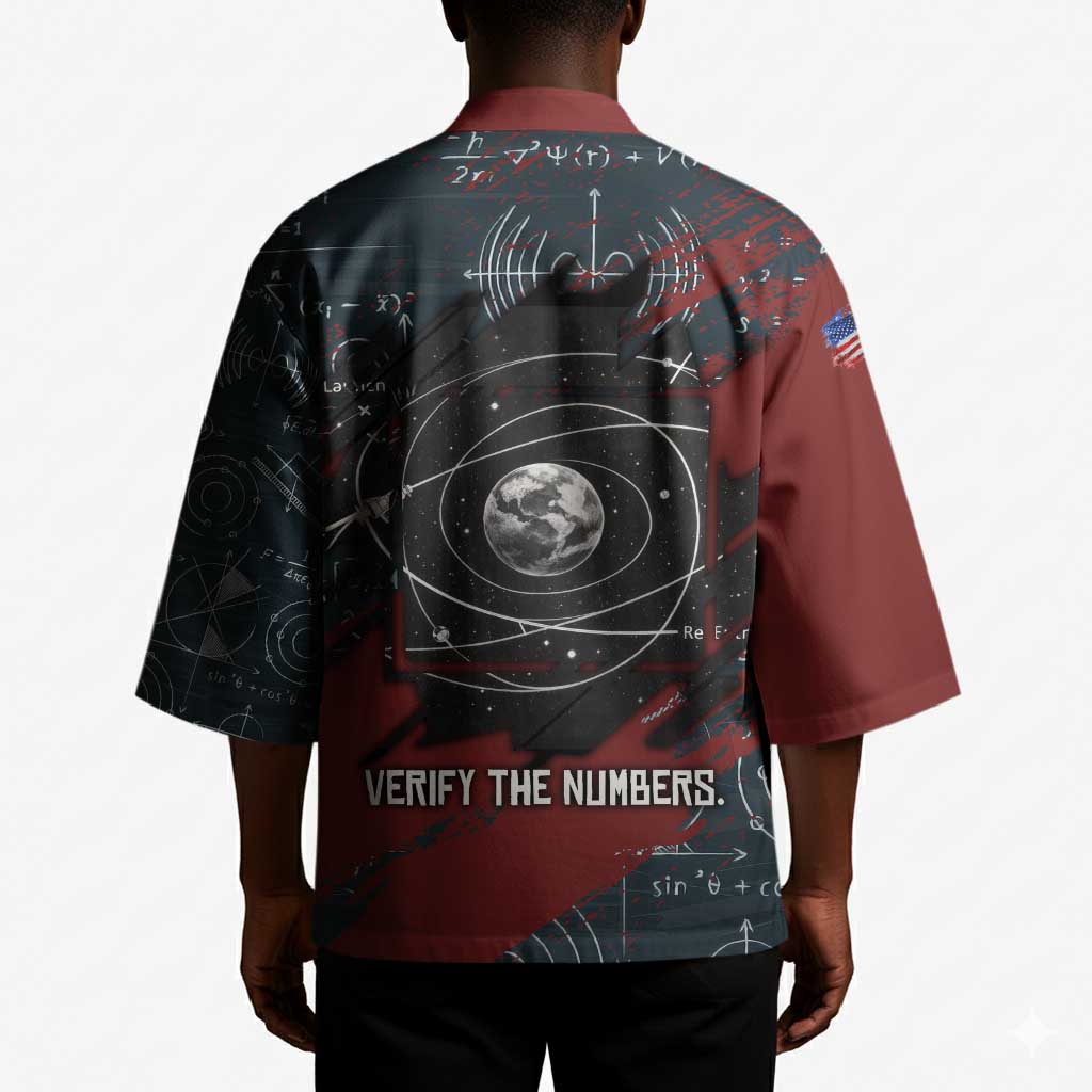 Katherine Johnson Kimono with Chalkboard Math Scene, Verify the Numbers Quote and Space Orbit - African Pride