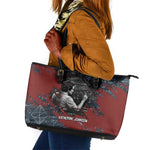 Katherine Johnson Leather Tote Bag with Chalkboard Math Scene, Verify the Numbers Quote and Space Orbit - African Pride