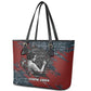 Katherine Johnson Leather Tote Bag with Chalkboard Math Scene, Verify the Numbers Quote and Space Orbit - African Pride