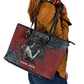 Katherine Johnson Leather Tote Bag with Chalkboard Math Scene, Verify the Numbers Quote and Space Orbit - African Pride