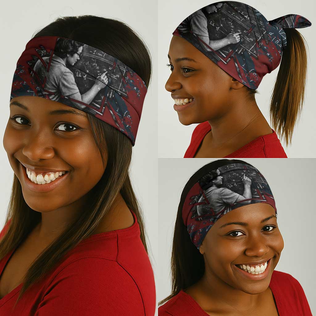 Katherine Johnson Neck Gaiter with Chalkboard Math Scene, Verify the Numbers Quote and Space Orbit - African Pride