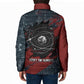 Katherine Johnson Padded Jacket with Chalkboard Math Scene, Verify the Numbers Quote and Space Orbit - African Pride