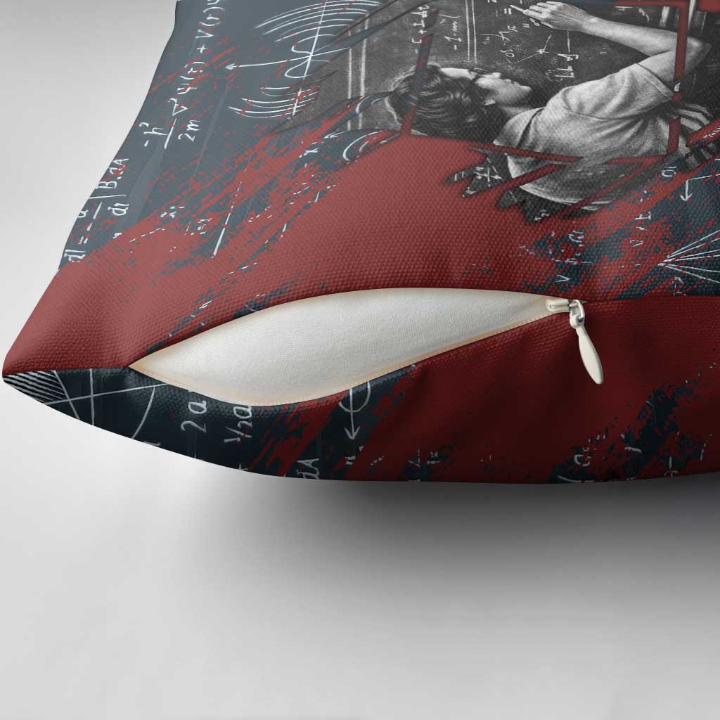 Katherine Johnson Pillow Cover with Chalkboard Math Scene, Verify the Numbers Quote and Space Orbit - African Pride