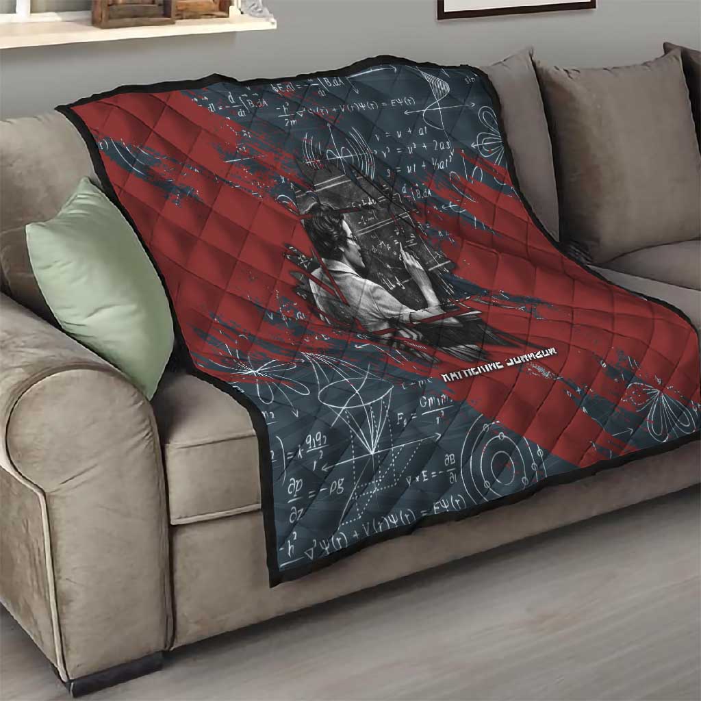 Katherine Johnson Quilt with Chalkboard Math Scene, Verify the Numbers Quote and Space Orbit - African Pride