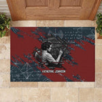 Katherine Johnson Rubber Doormat with Chalkboard Math Scene, Verify the Numbers Quote and Space Orbit - African Pride