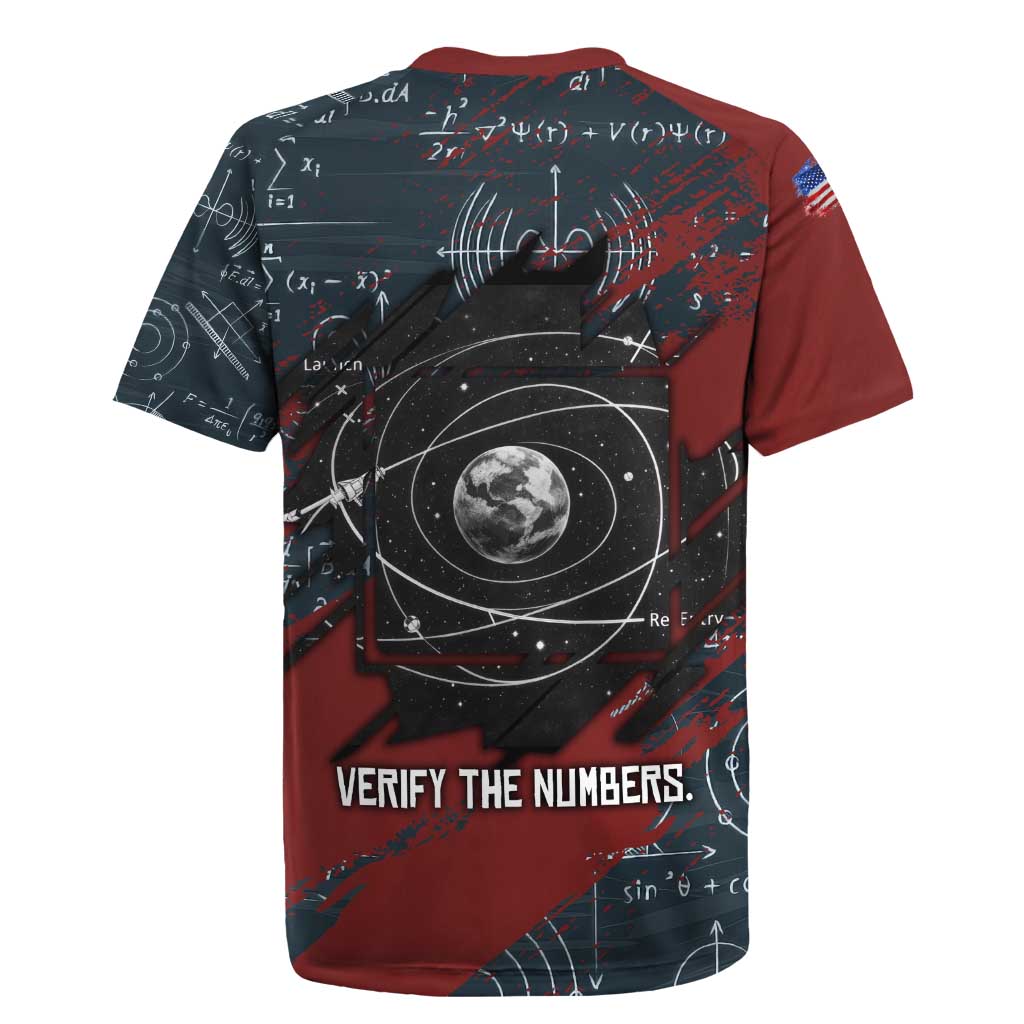 Katherine Johnson Rugby Jersey with Chalkboard Math Scene, Verify the Numbers Quote and Space Orbit - African Pride