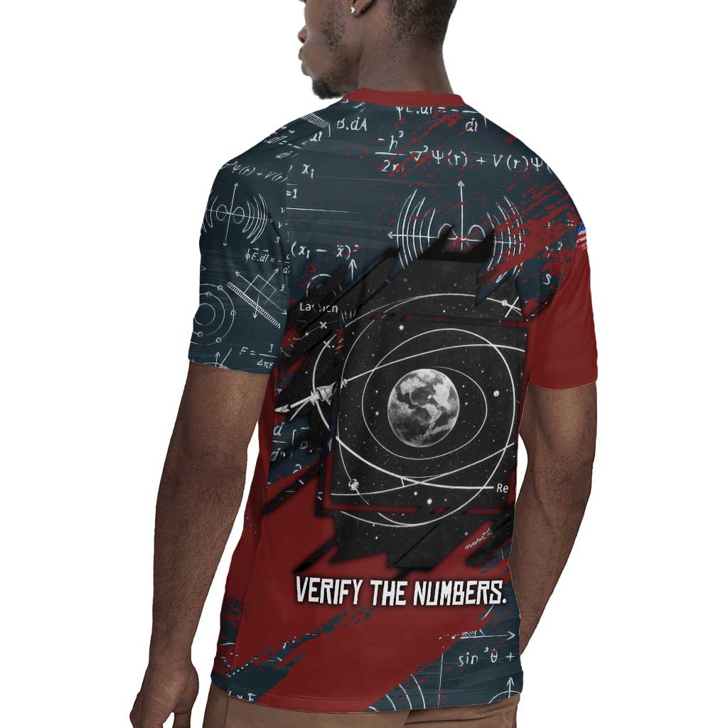 Katherine Johnson Rugby Jersey with Chalkboard Math Scene, Verify the Numbers Quote and Space Orbit - African Pride