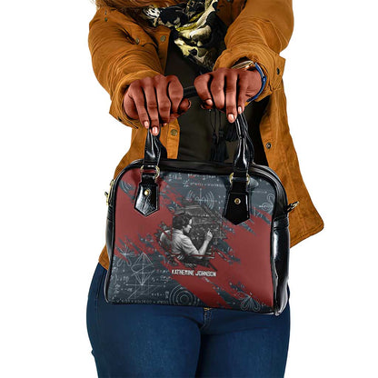 Katherine Johnson Shoulder Handbag with Chalkboard Math Scene, Verify the Numbers Quote and Space Orbit - African Pride