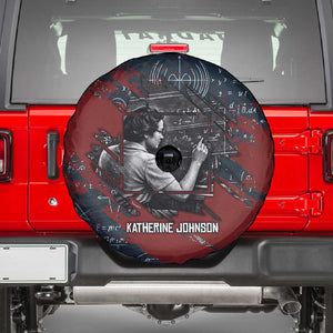 Katherine Johnson Spare Tire Cover with Chalkboard Math Scene, Verify the Numbers Quote and Space Orbit - African Pride