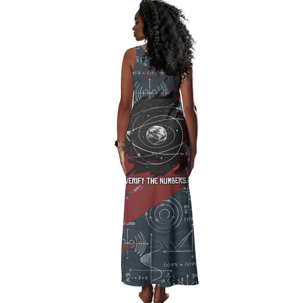 Katherine Johnson Tank Maxi Dress with Chalkboard Math Scene, Verify the Numbers Quote and Space Orbit - African Pride
