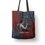 Katherine Johnson Tote Bag with Chalkboard Math Scene, Verify the Numbers Quote and Space Orbit - African Pride