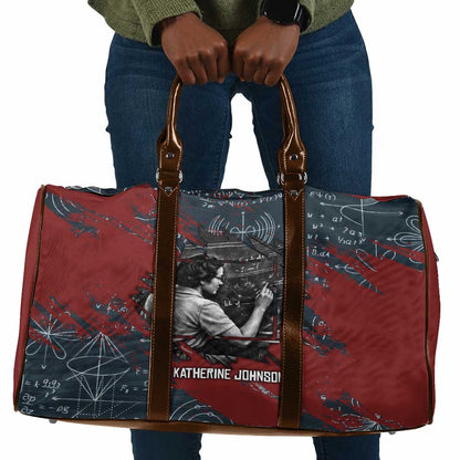 Katherine Johnson Travel Bag with Chalkboard Math Scene, Verify the Numbers Quote and Space Orbit - African Pride