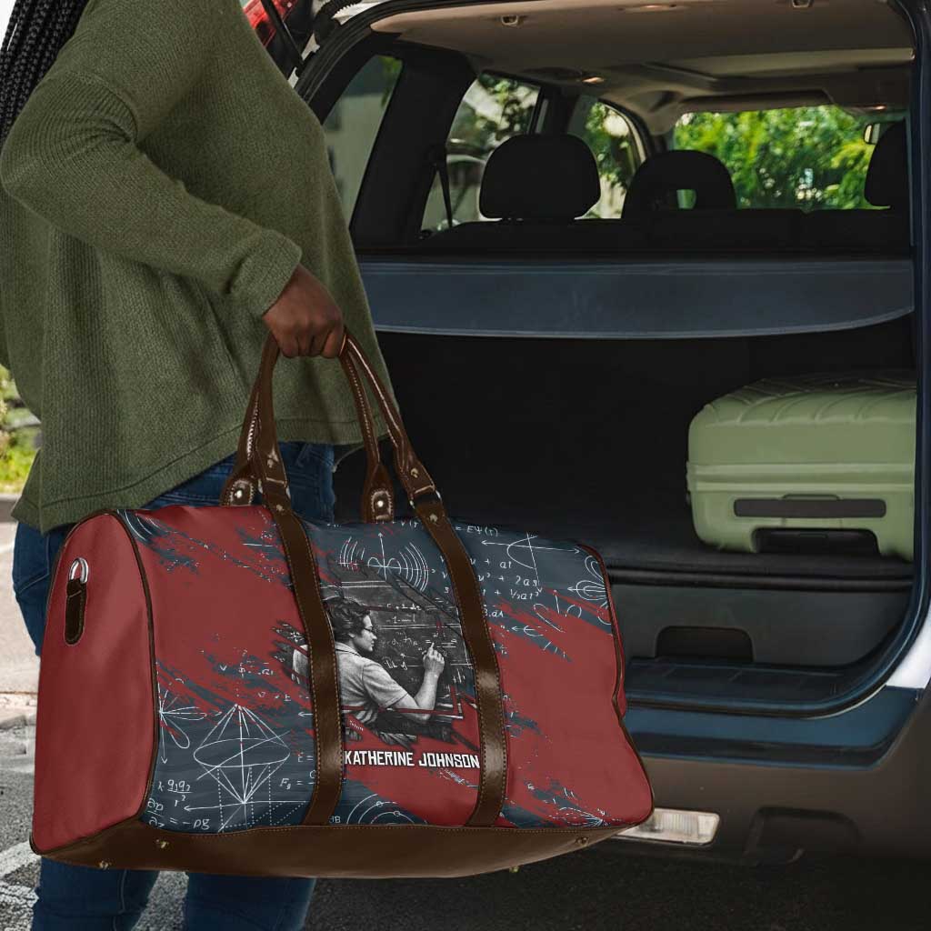Katherine Johnson Travel Bag with Chalkboard Math Scene, Verify the Numbers Quote and Space Orbit - African Pride