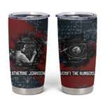 Katherine Johnson Tumbler Cup with Chalkboard Math Scene, Verify the Numbers Quote and Space Orbit - African Pride
