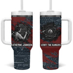 Katherine Johnson Tumbler With Handle with Chalkboard Math Scene, Verify the Numbers Quote and Space Orbit - African Pride