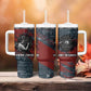 Katherine Johnson Tumbler With Handle with Chalkboard Math Scene, Verify the Numbers Quote and Space Orbit - African Pride