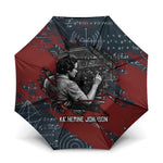 Katherine Johnson Umbrella with Chalkboard Math Scene, Verify the Numbers Quote and Space Orbit - African Pride