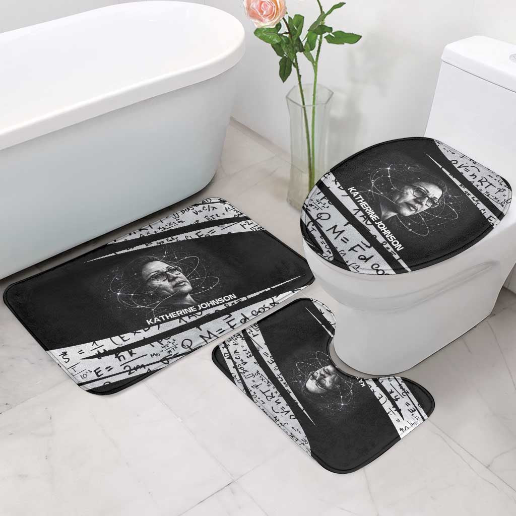 Katherine Johnson Bathroom Set with Orbital Space Portrait, Historic NASA Launch Dates and Physics - African Pride