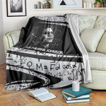 Katherine Johnson Blanket with Orbital Space Portrait, Historic NASA Launch Dates and Physics - African Pride