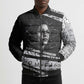 Katherine Johnson Bomber Puffer Jacket with Orbital Space Portrait, Historic NASA Launch Dates and Physics - African Pride