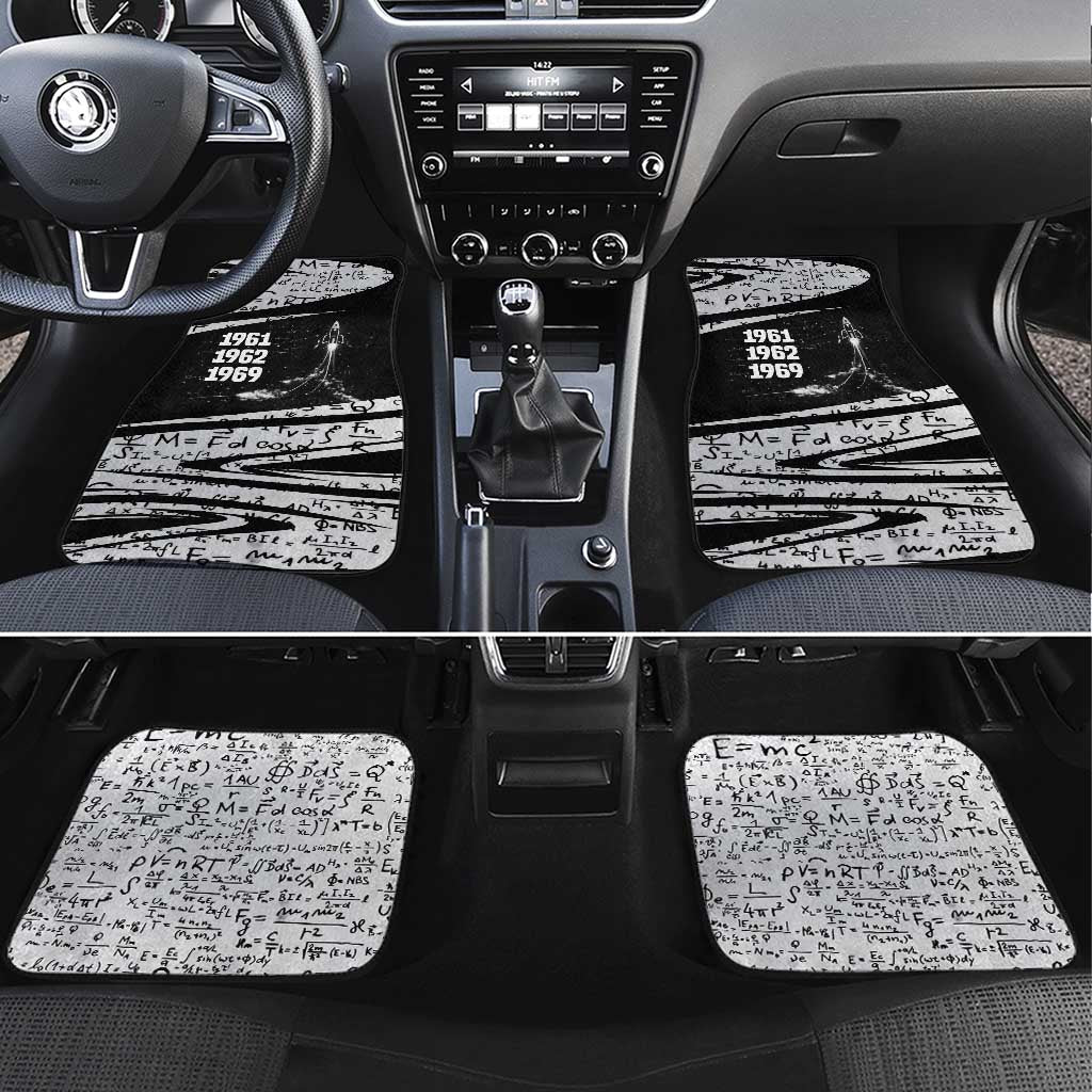 Katherine Johnson Car Mats with Orbital Space Portrait, Historic NASA Launch Dates and Physics - African Pride