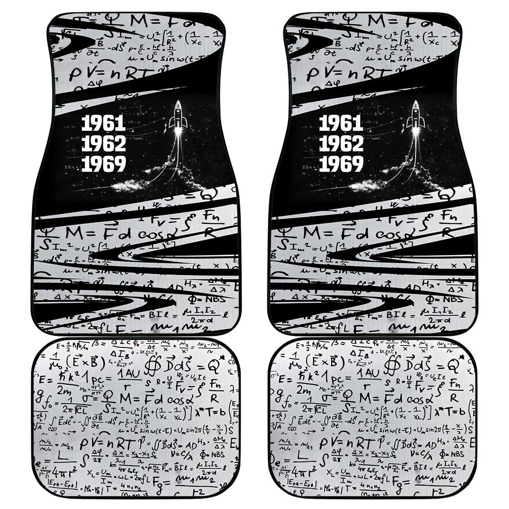 Katherine Johnson Car Mats with Orbital Space Portrait, Historic NASA Launch Dates and Physics - African Pride