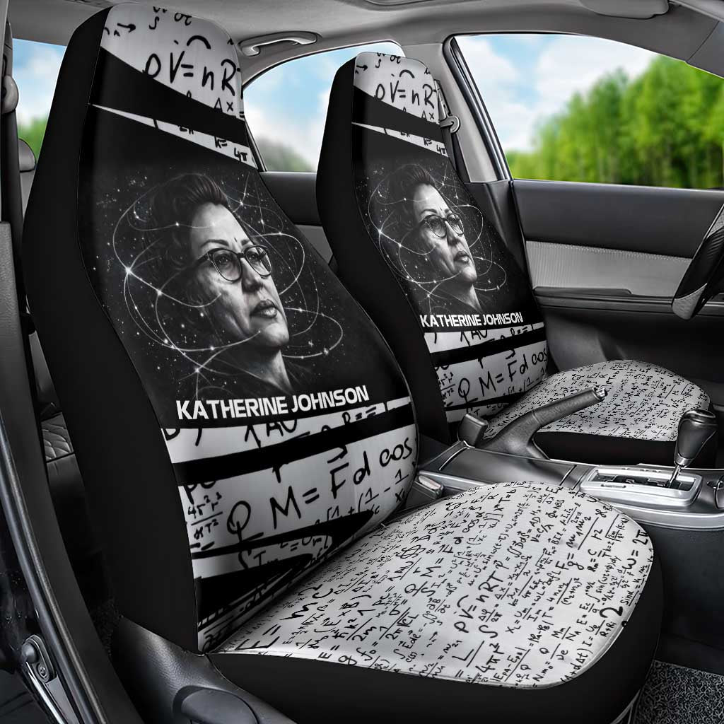 Katherine Johnson Car Seat Cover with Orbital Space Portrait, Historic NASA Launch Dates and Physics - African Pride