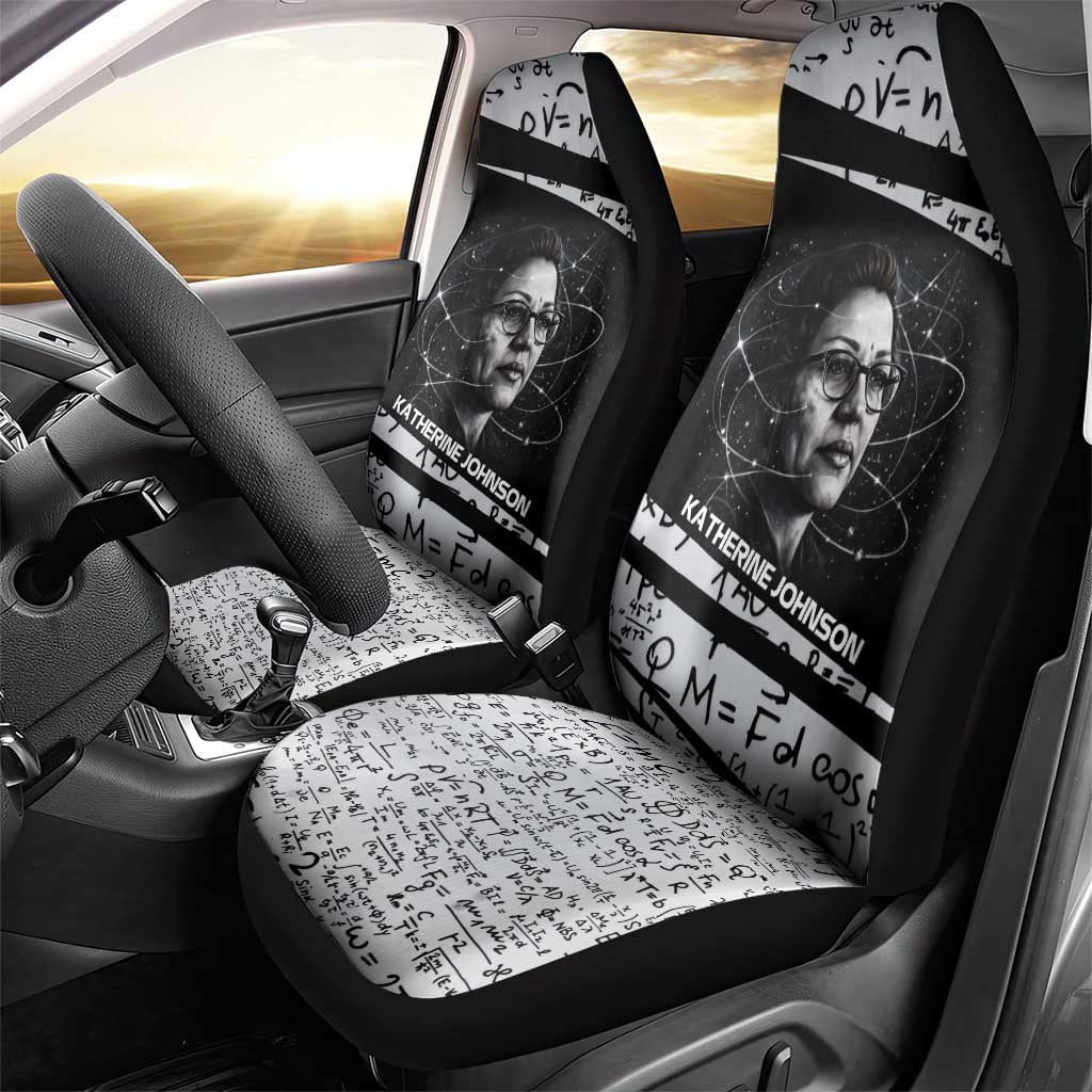 Katherine Johnson Car Seat Cover with Orbital Space Portrait, Historic NASA Launch Dates and Physics - African Pride