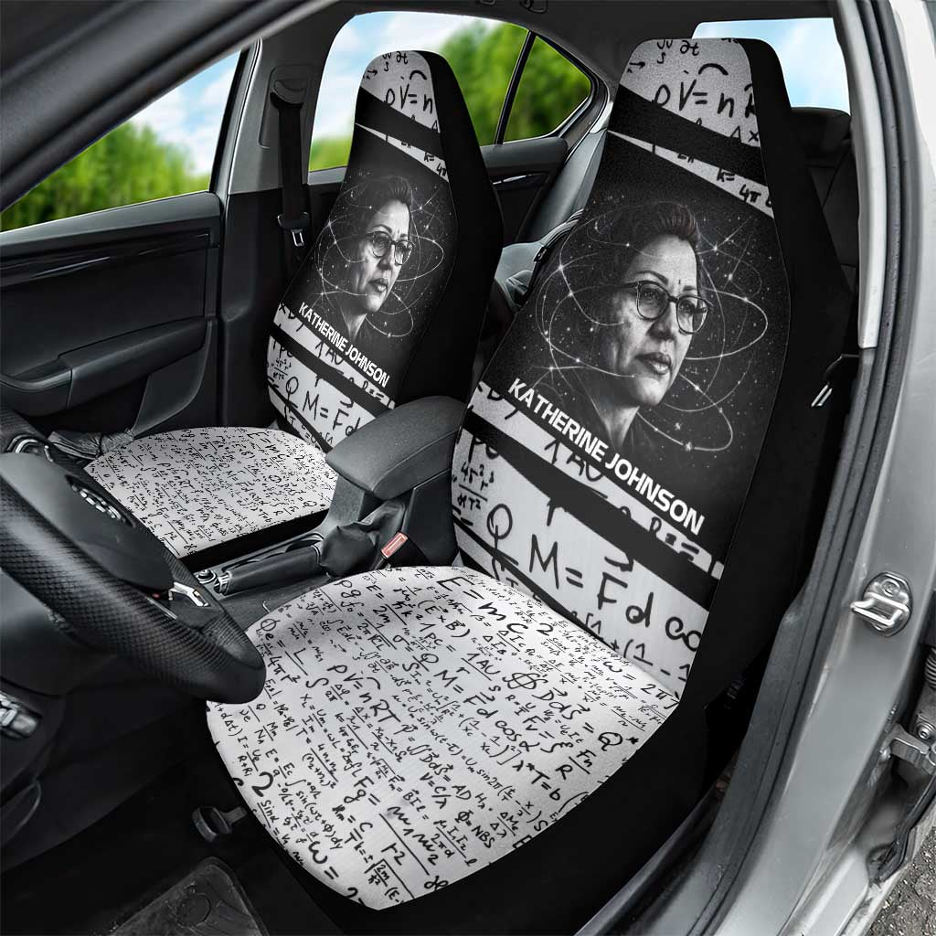 Katherine Johnson Car Seat Cover with Orbital Space Portrait, Historic NASA Launch Dates and Physics - African Pride