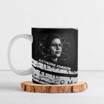 Katherine Johnson Ceramic Mug with Orbital Space Portrait, Historic NASA Launch Dates and Physics - African Pride