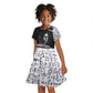 Katherine Johnson Kid Short Sleeve Dress with Orbital Space Portrait, Historic NASA Launch Dates and Physics - African Pride
