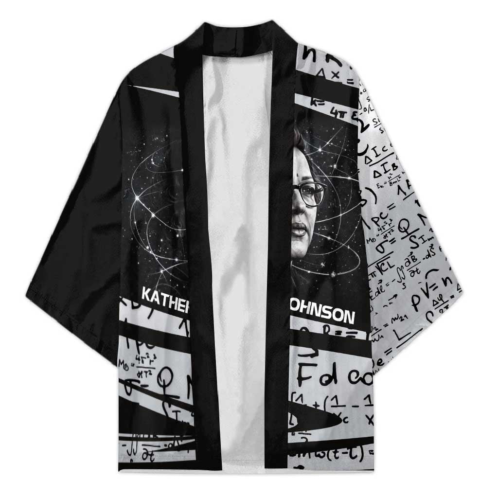 Katherine Johnson Kimono with Orbital Space Portrait, Historic NASA Launch Dates and Physics - African Pride