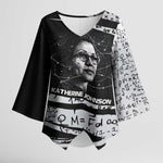 Katherine Johnson Kimono Sleeve Blouse with Orbital Space Portrait, Historic NASA Launch Dates and Physics - African Pride
