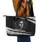 Katherine Johnson Leather Tote Bag with Orbital Space Portrait, Historic NASA Launch Dates and Physics - African Pride