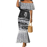 Katherine Johnson Mermaid Dress with Orbital Space Portrait, Historic NASA Launch Dates and Physics - African Pride