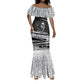 Katherine Johnson Mermaid Dress with Orbital Space Portrait, Historic NASA Launch Dates and Physics - African Pride