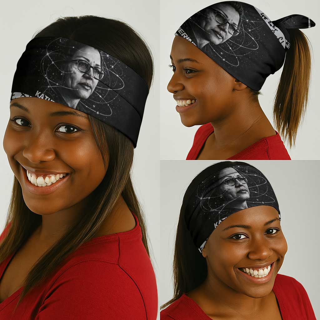 Katherine Johnson Neck Gaiter with Orbital Space Portrait, Historic NASA Launch Dates and Physics - African Pride