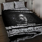 Katherine Johnson Quilt Bed Set with Orbital Space Portrait, Historic NASA Launch Dates and Physics - African Pride