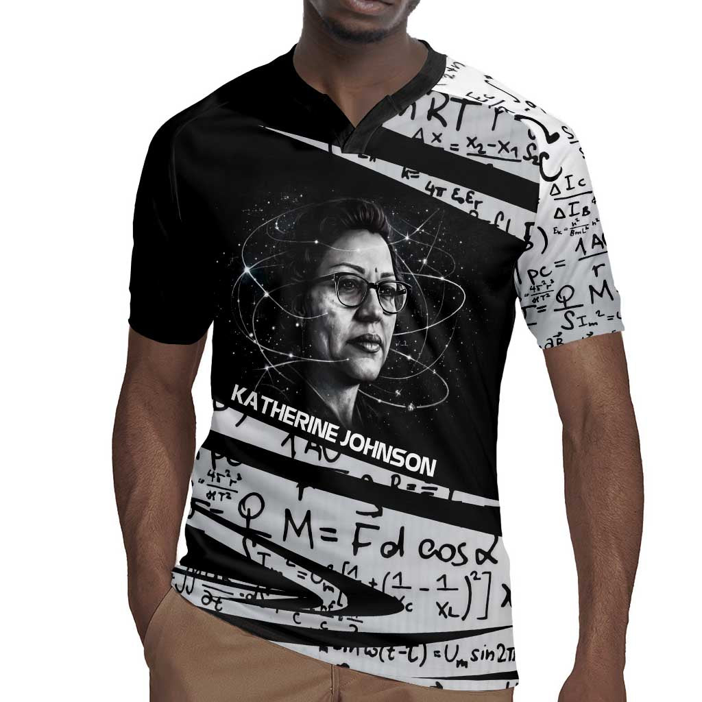 Katherine Johnson Rugby Jersey with Orbital Space Portrait, Historic NASA Launch Dates and Physics - African Pride