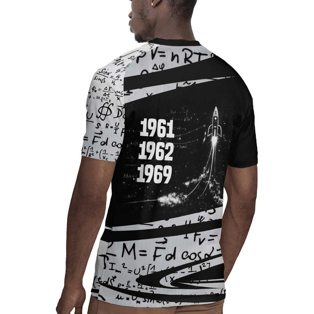 Katherine Johnson Rugby Jersey with Orbital Space Portrait, Historic NASA Launch Dates and Physics - African Pride