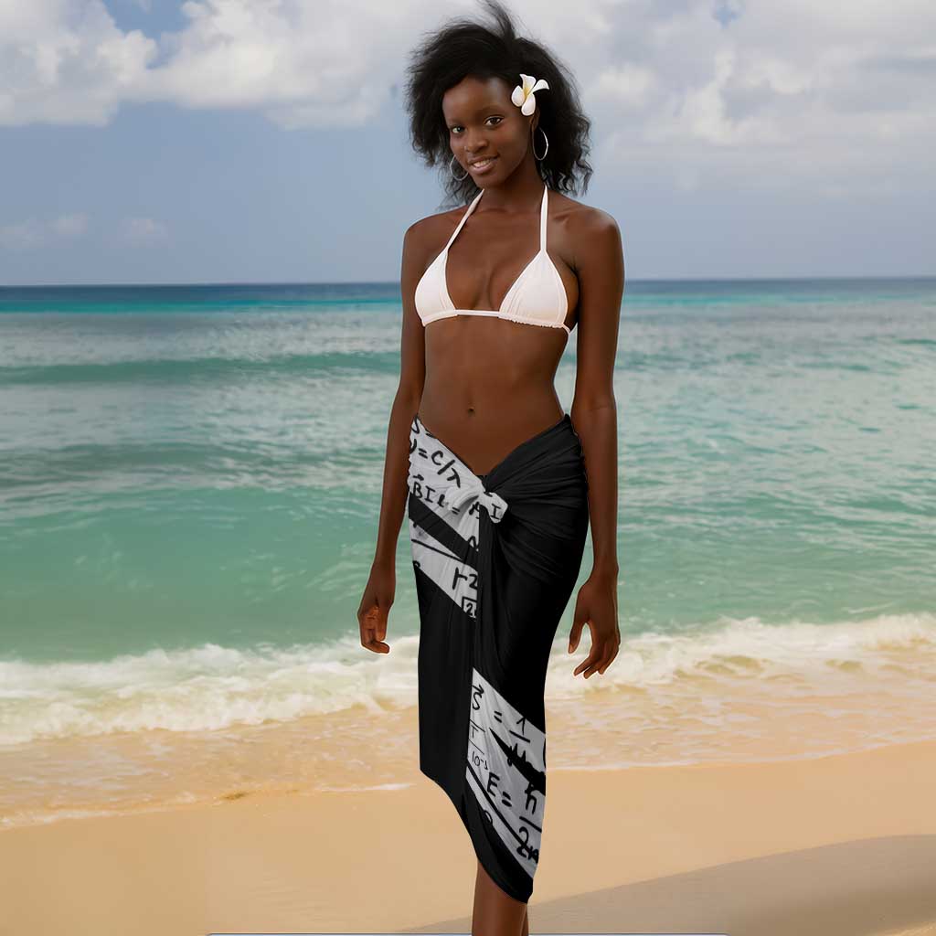Katherine Johnson Sarong with Orbital Space Portrait, Historic NASA Launch Dates and Physics - African Pride